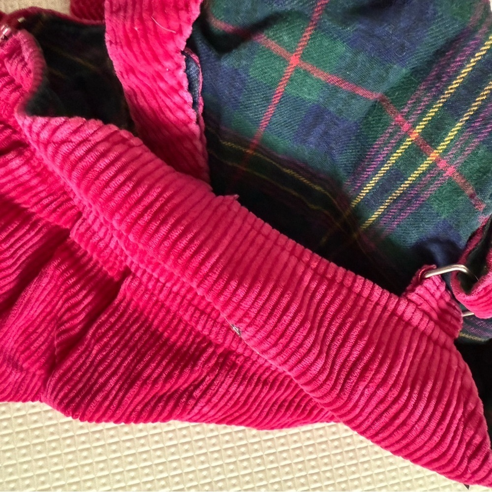 Vintage Ralph Lauren|Baby girl corduroy overalls in vibrant pink w preppy dog••• - Picture 5 of 11